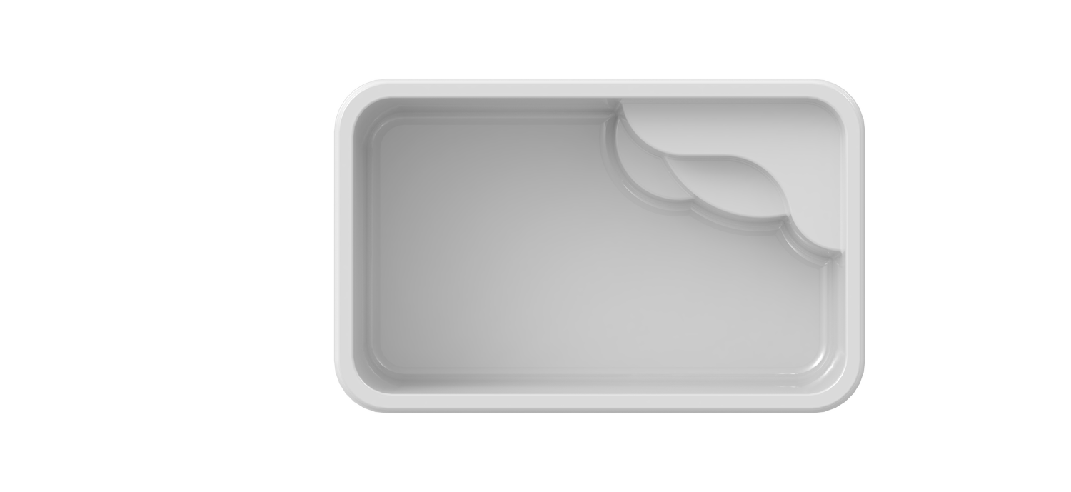 THETA fiberglass pool shape, top view