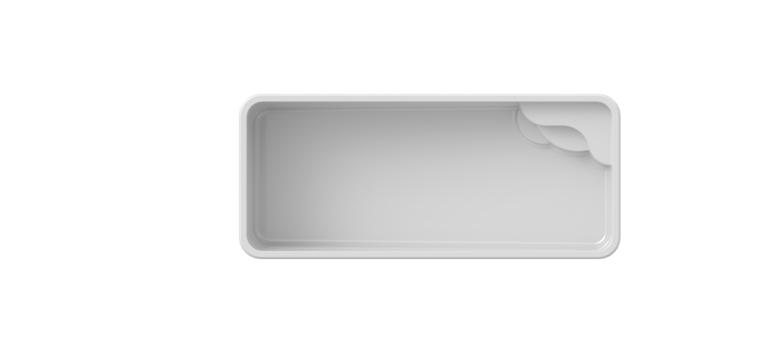 PI fiberglass pool shape, top view