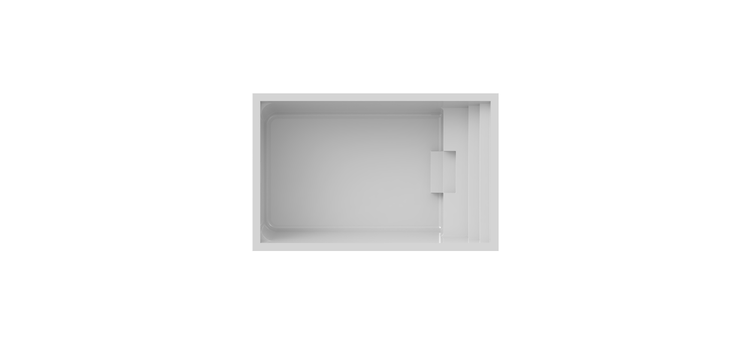 P-18 fiberglass pool shape, top view