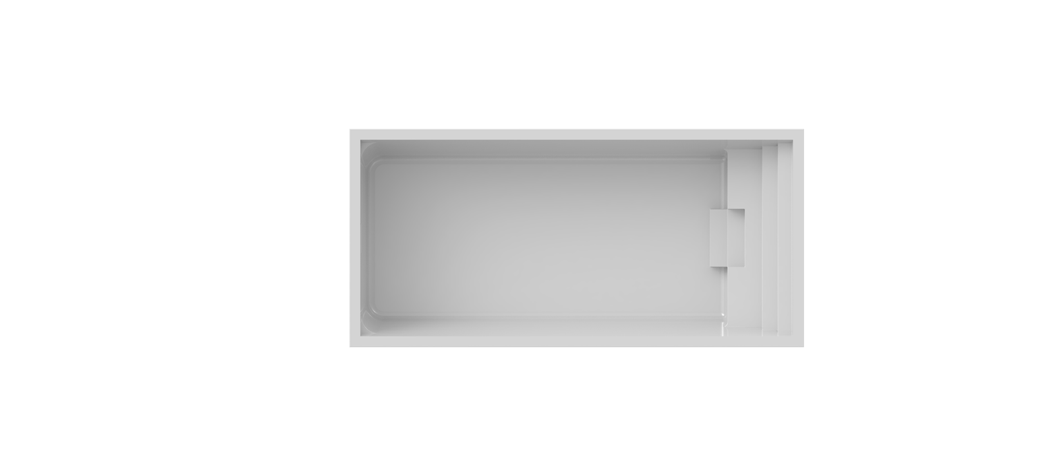P-25 fiberglass pool shape, top view