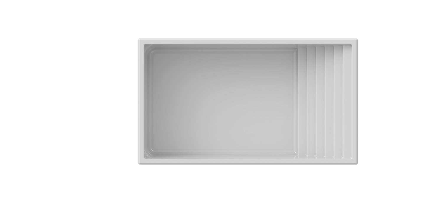 UPSILON fiberglass pool shape, top view