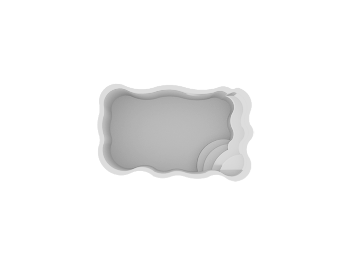 DZETA fiberglass pool shape, top view