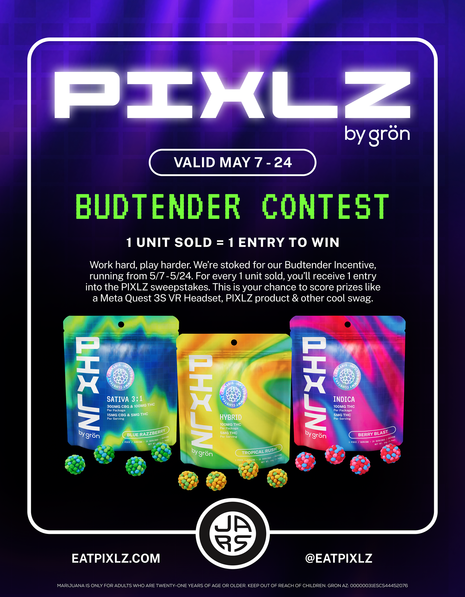 Grön - AZ - JARS - Pixlz Budtender Incentive - 8.5x11 1.png