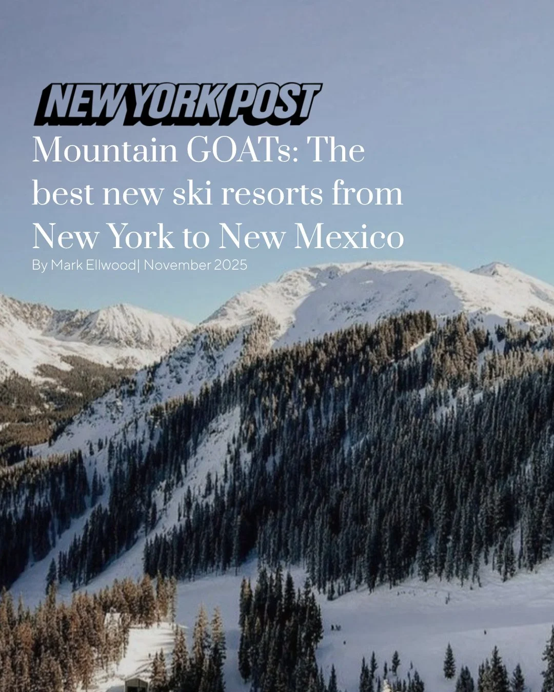 The New York Post said it best. It&rsquo;s another MCPR client press sweep this week! ❄️✨⁠
⁠
Mountain GOATs indeed -- the newly opened @hotel_willa and soon-to-open @hobackclub.jacksonhole are named among the best new ski destinations in the country,