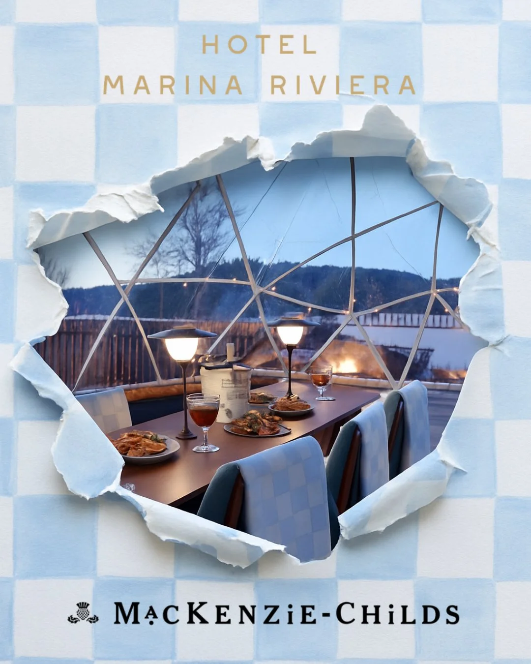 Unwrap a little mountain magic this holiday season. ❄️⁠
⁠
In partnership with @mackenziechilds, @hotel_marinariviera has turned Big Bear&rsquo;s favorite lakeside retreat into a tartan-wrapped holiday escape, complete with 6 styled cabins, festive ho