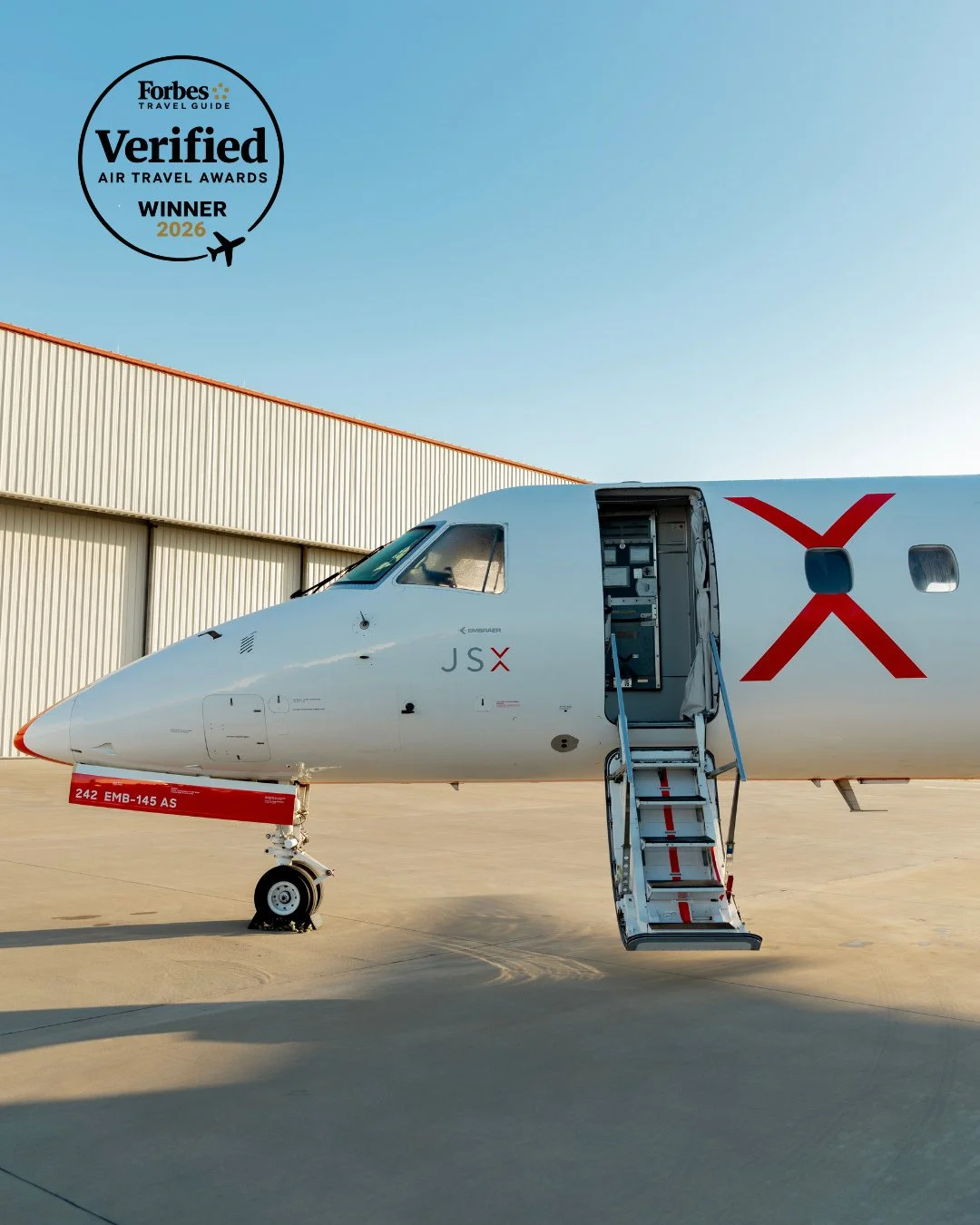 Another well-deserved recognition for MCPR client @flyjsx! ✈️⁠
⁠
JSX has once again been named Best Small Airline in @forbestravelguide&rsquo;s 2026 Verified Air Travel Awards, recognizing the semi-private air carrier&rsquo;s commitment to redefining