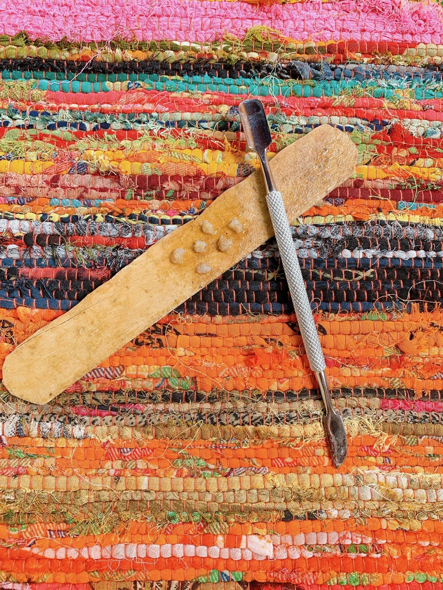 This is a kambo stick with the medicine prepared and ready to be applied
