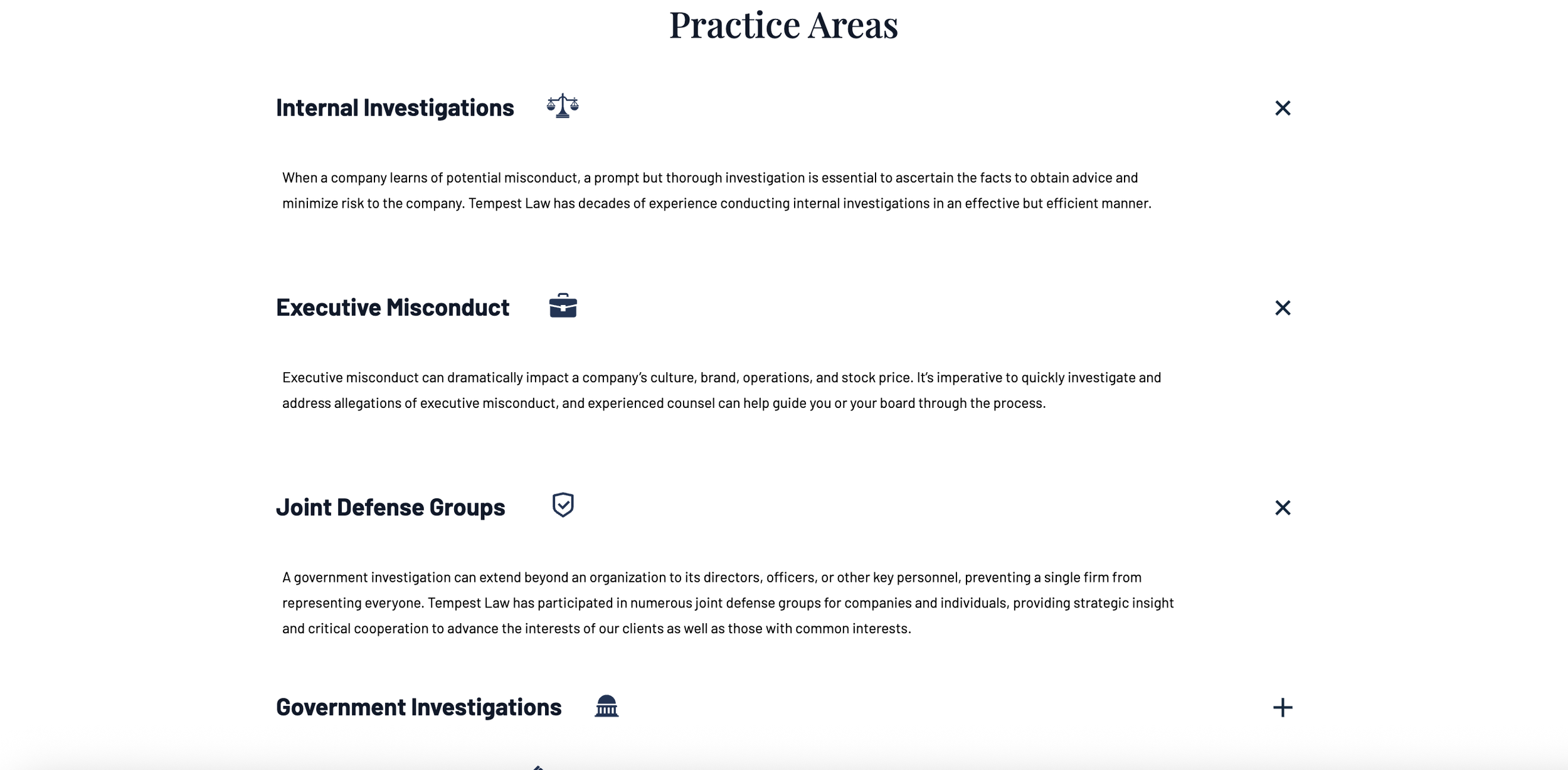 Practice Areas (AEO content)