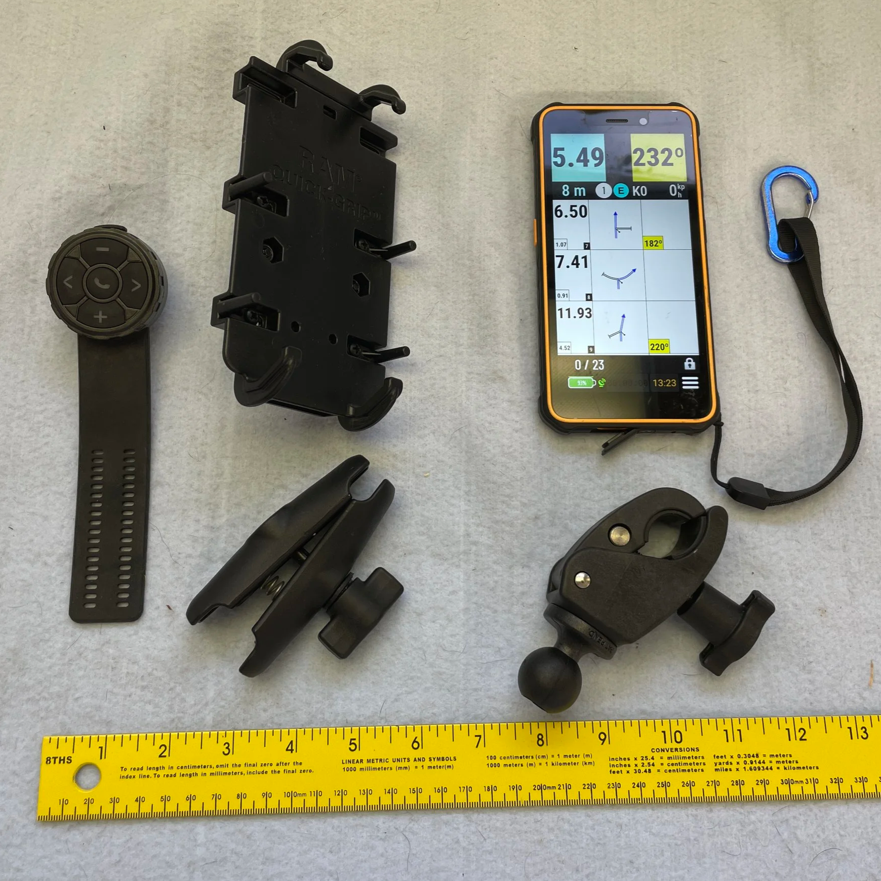 Ulefone Android Phone with Remote and RAM Mounting Hardware