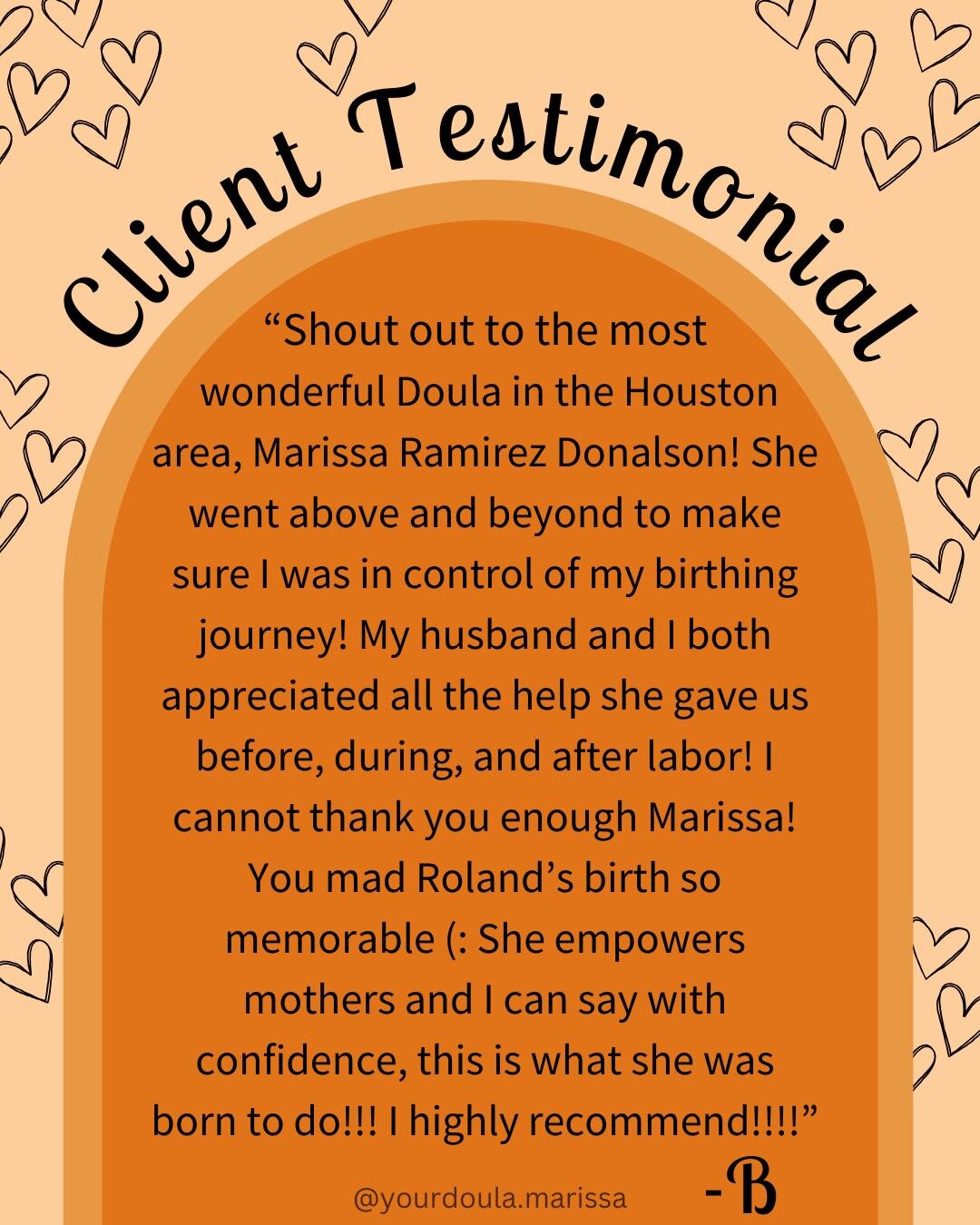 ✨Client Testimonial Spotlight ✨

This review gets me choked up every time I read it. I just know ill be looking back at this during my career to affirm I'm exactly where I'm supposed to be.
Love you B 🧡

----------------------
 #labordoula #pregnant