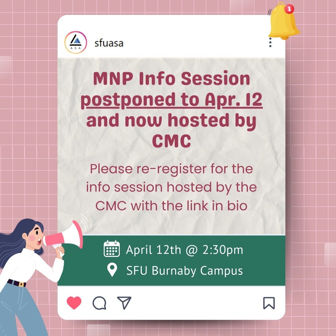MNP Info Session has been postponed❗

If you have already registered for this event, please RE-REGISTER on the CMC website or through the link in our bio. 

Didn't register but want to attend? No problem, spots are still available!! 

#AccountingClub