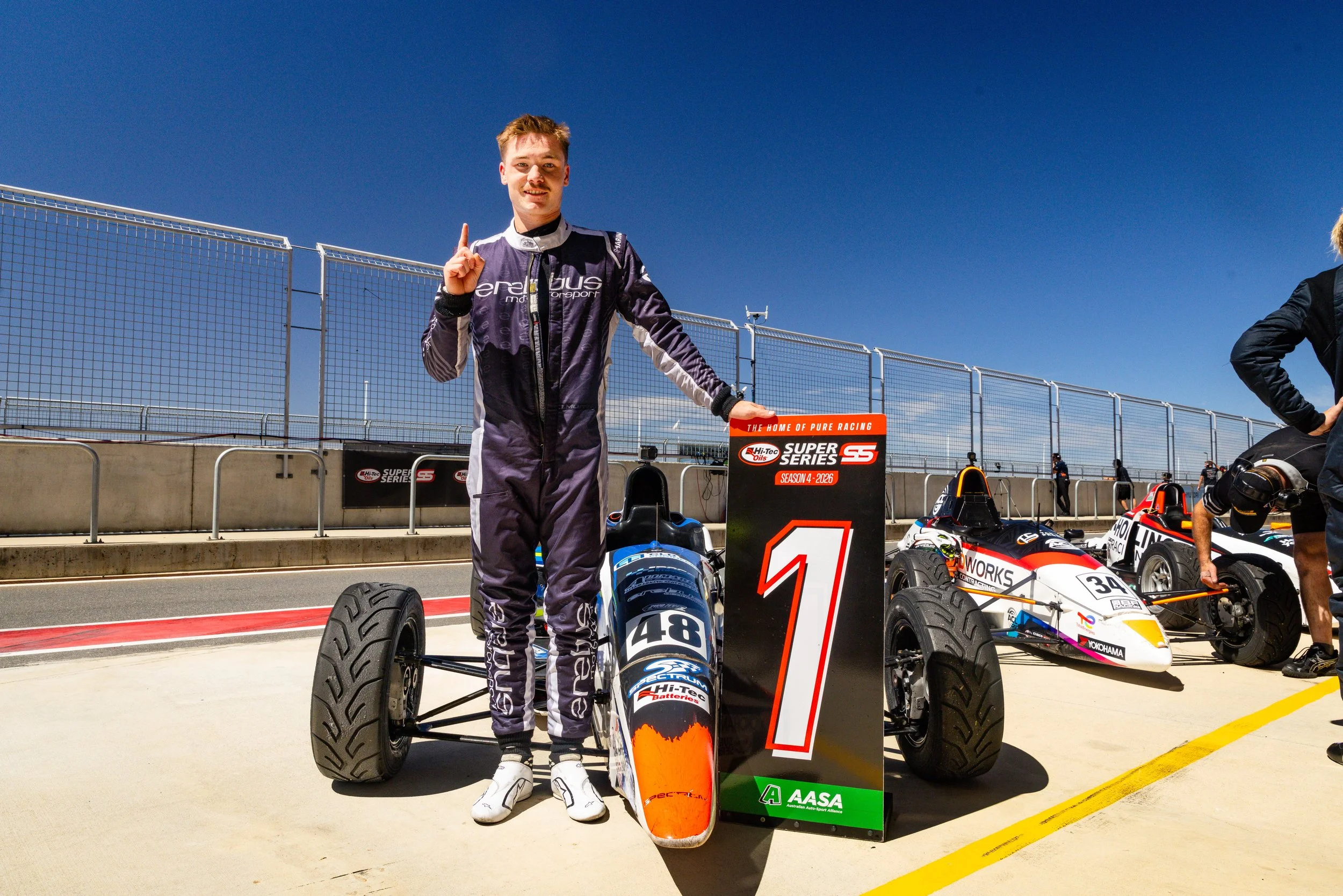A hard fought maiden Yokohama Tyre AASA Australian Formula Ford Championship win for Jamie Rowe at The Bend