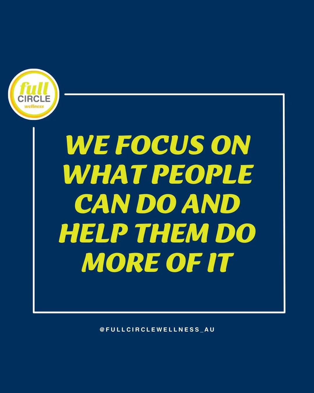 &ldquo;We focus on what people can do and help them do more of it.&rdquo; ✨

At Full Circle Wellness, this isn&rsquo;t just a saying&mdash;it&rsquo;s a philosophy. Too often, people are defined by their pain, diagnosis, or limitations. We take a diff