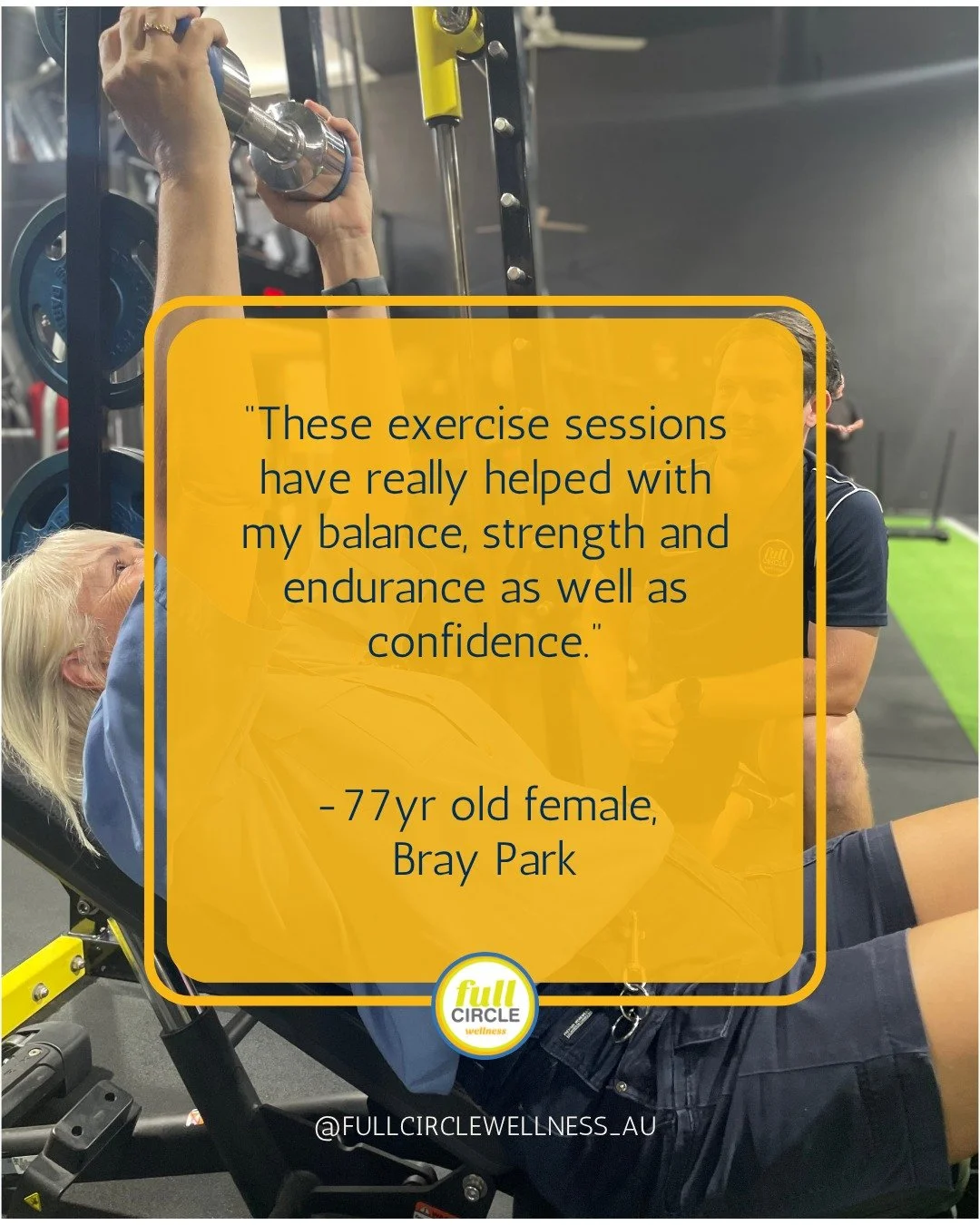 Real results that support independence 💪

&ldquo;These exercise sessions have really helped with my balance, strength and endurance as well as confidence.&rdquo; &ndash; 77yr old female, Bray Park

Building strength, improving balance, and restoring