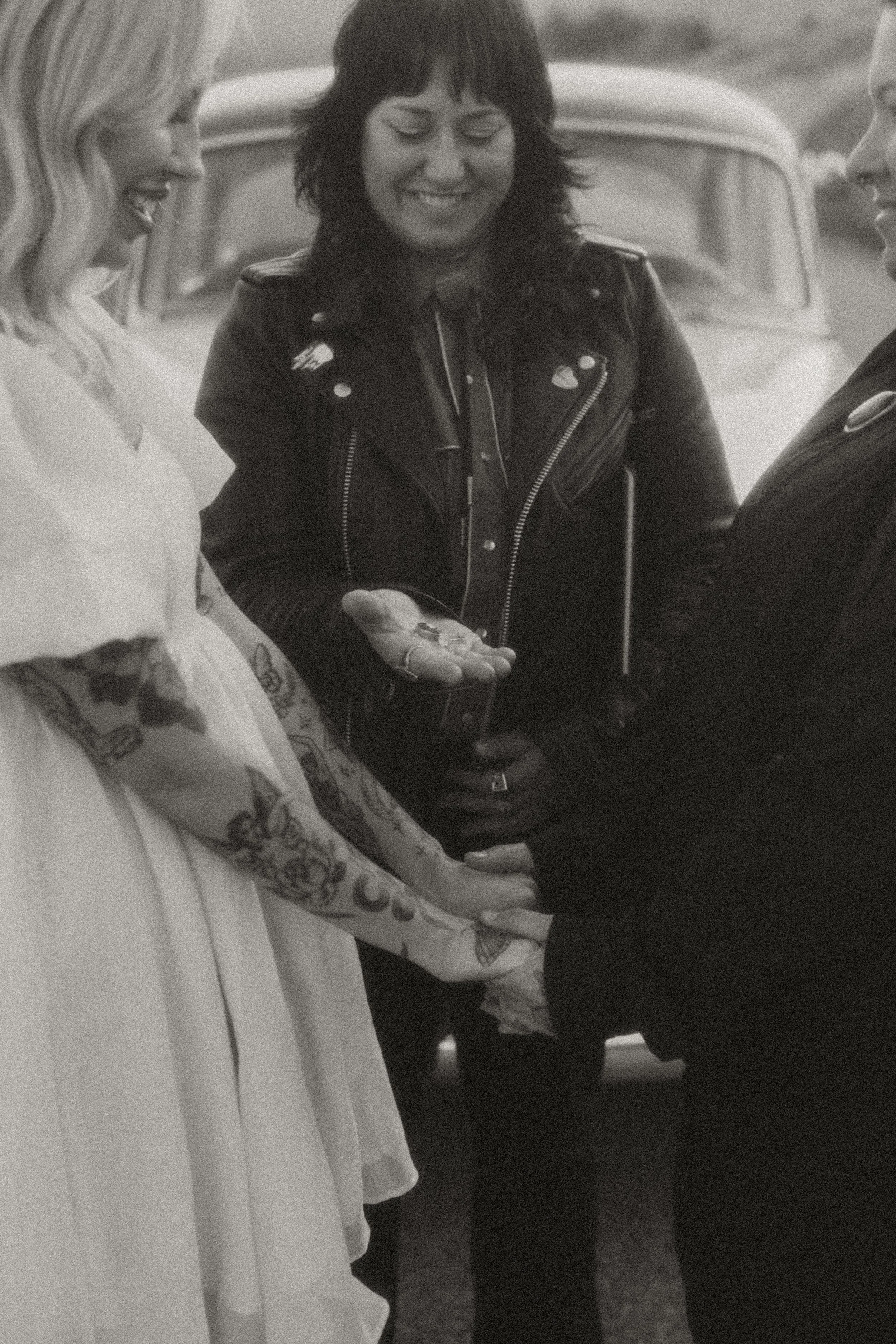 Officiant smiling during an intimate elopement ceremony