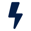 Blauer Blitz-Symbol auf schwarzem Hintergrund