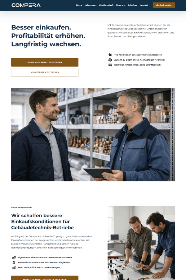 Webseite für Compera