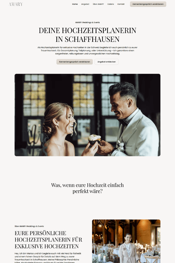 Webseite für Hochzeitsplanerin aus Schaffhausen