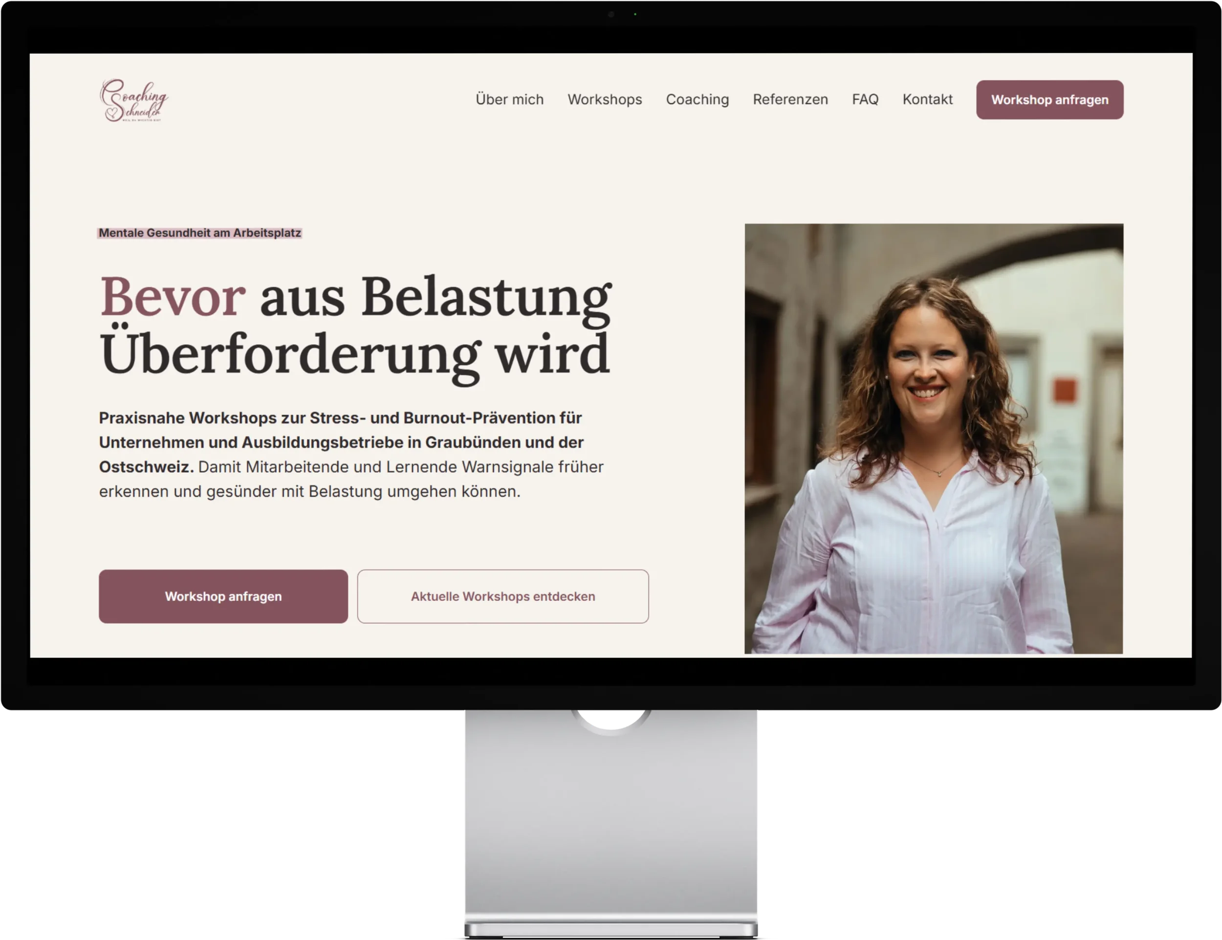 Website für Coaching Schneider, Burnout Prophylaxe Coaching aus Chur