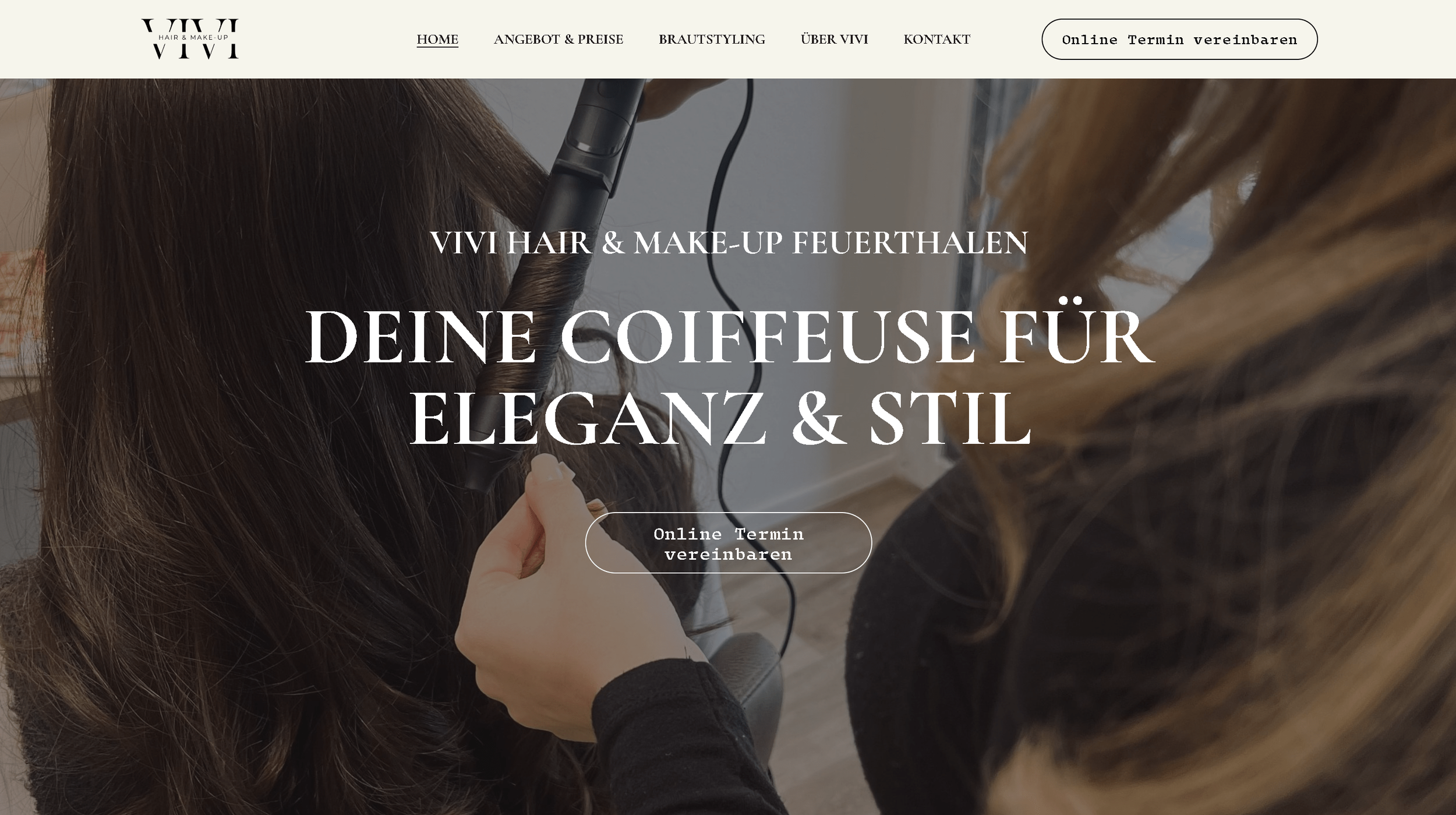 Webseite für VIVI Hair and Make Up