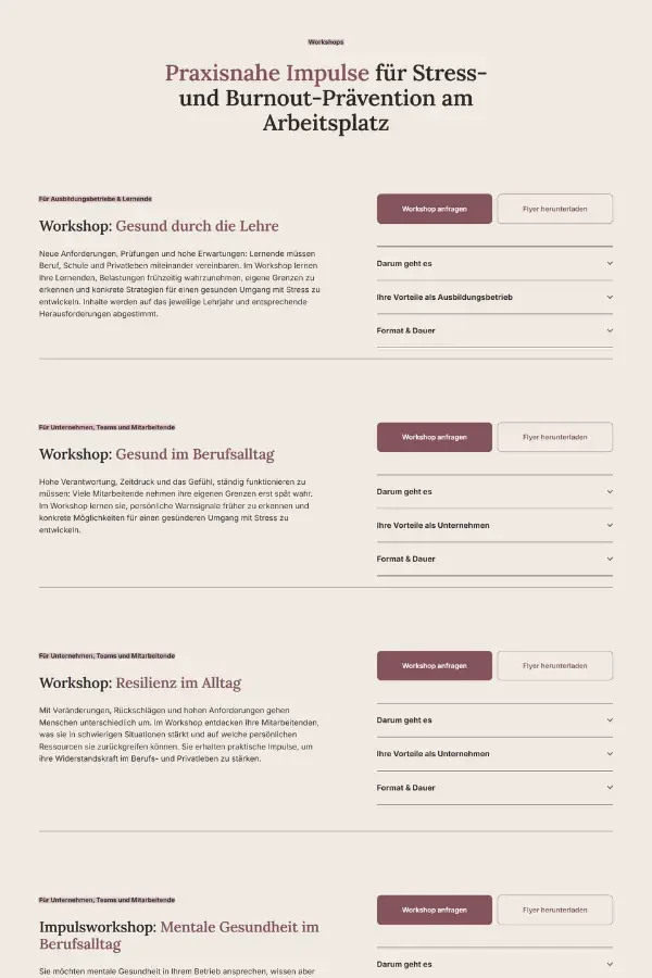 Website für Coaching Schneider, Burnout Prophylaxe Coaching aus Chur