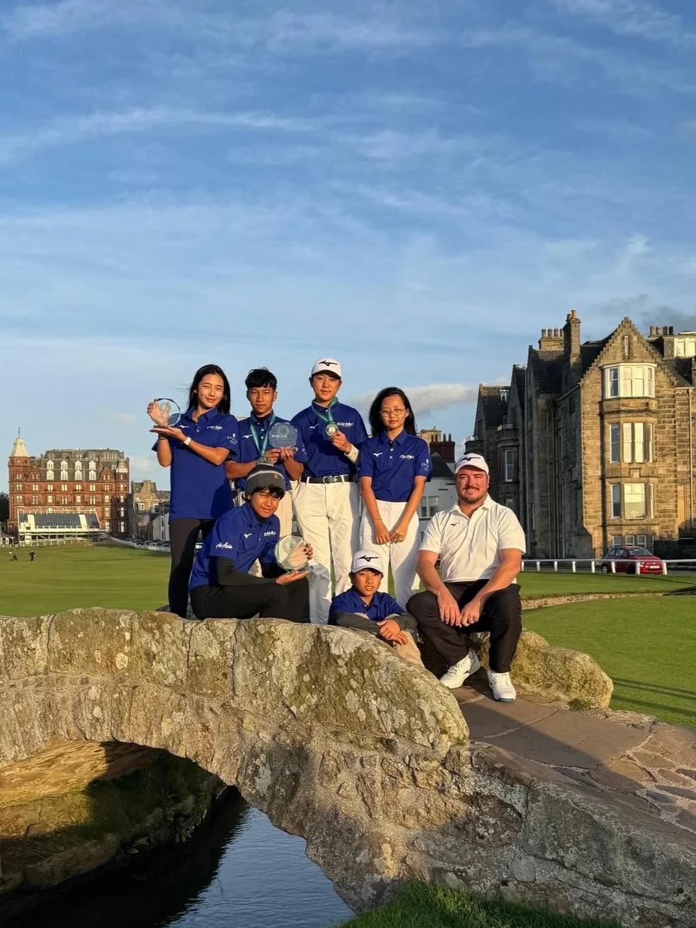 GLA-Epsom College Malaysia juniors with their trophies in Scotland