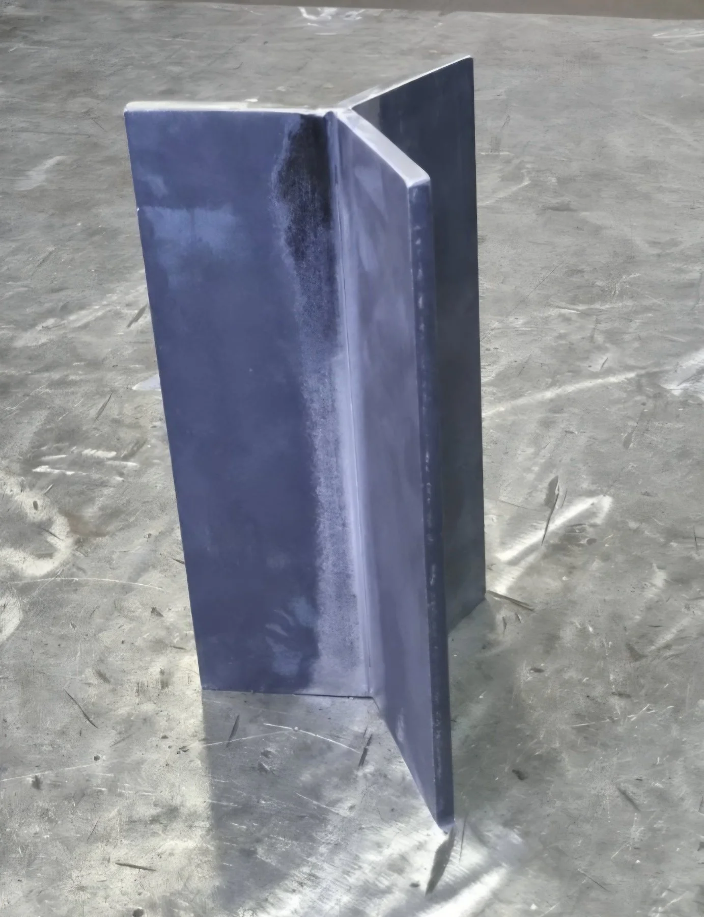 "Steel base component for the Echo lamp, SILENCE collection, shaped and finished at the Ebba Design workshop"