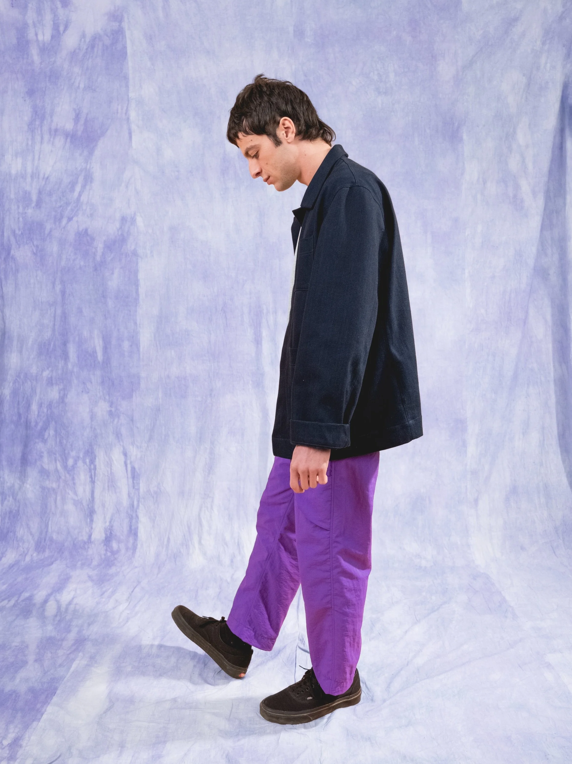 Cargo trousers in purple