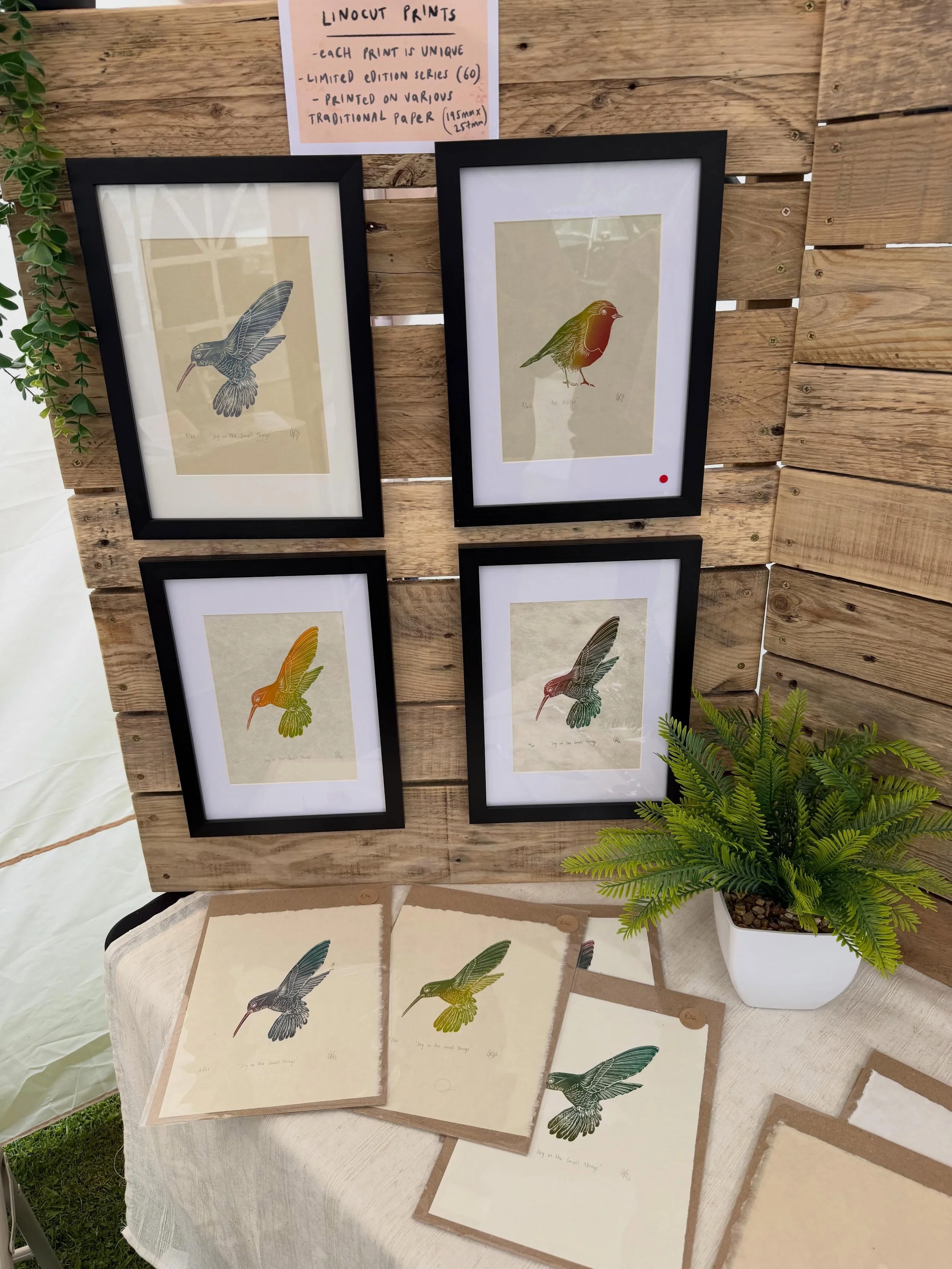 The lino cut section is starting to grow&hellip;! 
So pleased to see how this has landed with people today and have really enjoyed seeing the start of my new collection spread out and start to take over.
Just love everything about the printmaking pro