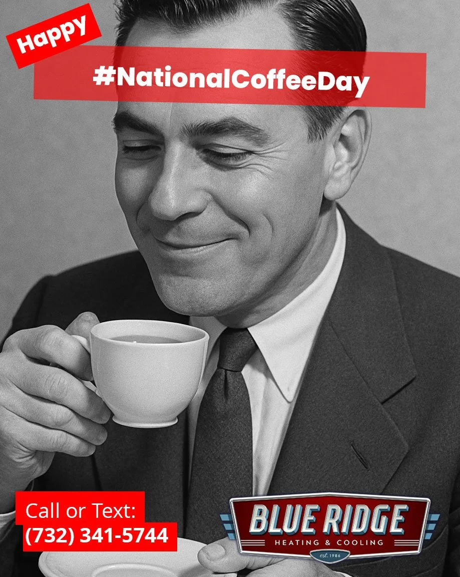 Happy #NationalCoffeeDay! ☕ Whether it&rsquo;s hot or iced, nothing pairs better with your morning cup than the perfect indoor climate&mdash;thanks to Blueridge HVAC. ❄️🔥 #BlueRidgeCares