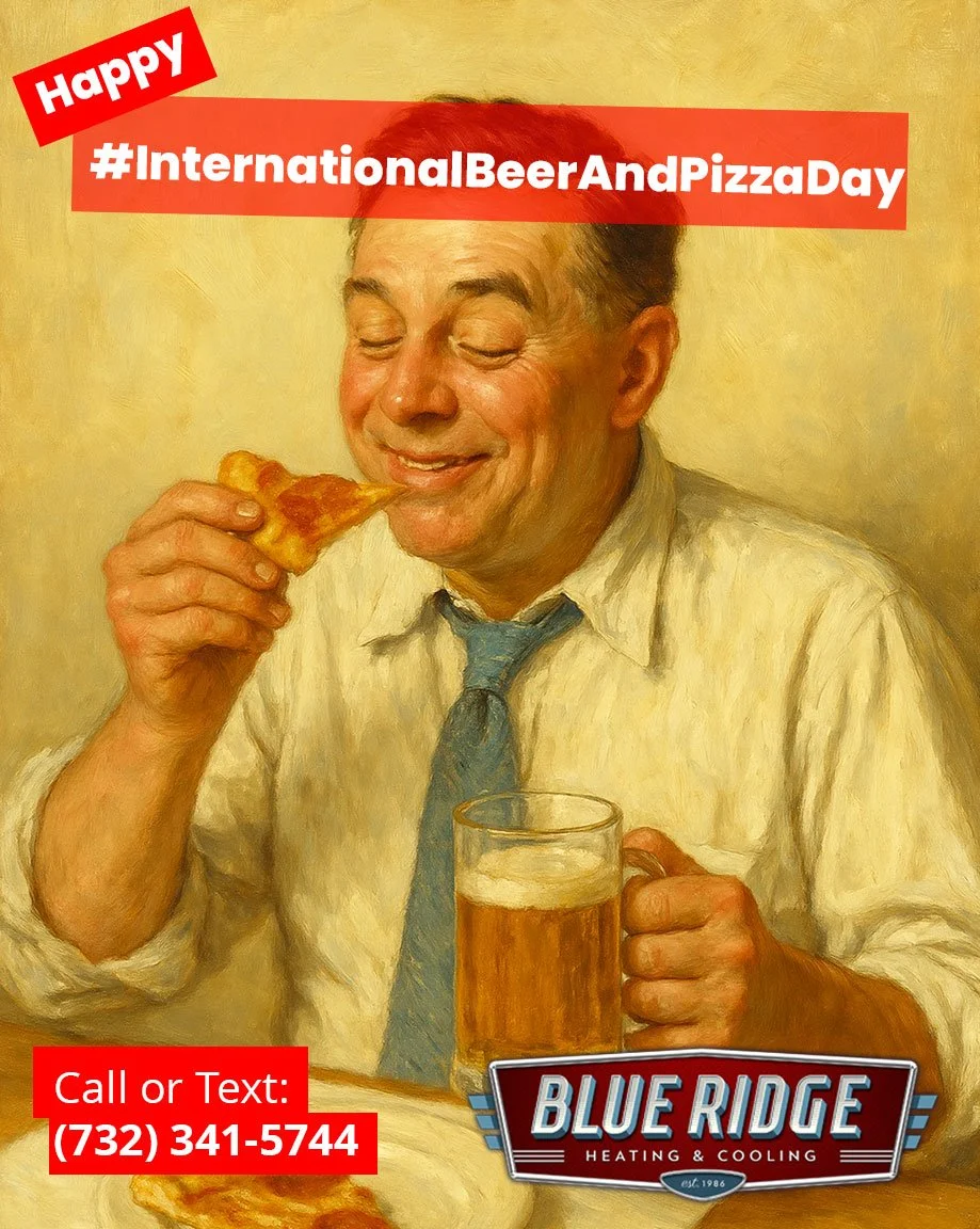 International Beer &amp; Pizza Day
Pizza + beer + cool air = perfect night in. 🍕🍻 Stay comfy, stay chill&mdash;Blueridge HVAC has your back. #InternationalBeerAndPizzaDay #ComfortFirst