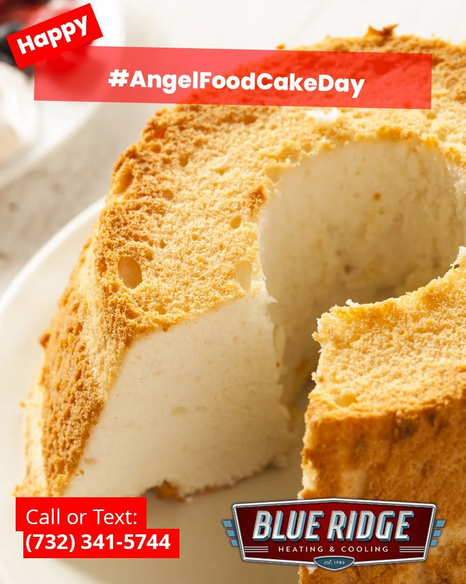 Light, fluffy, and oh-so sweet&mdash;just like the perfect indoor air. 🍰 Happy #AngelFoodCakeDay! Celebrate with dessert in total comfort, thanks to Blueridge HVAC. ❄️🔥 #BlueRidgeCares