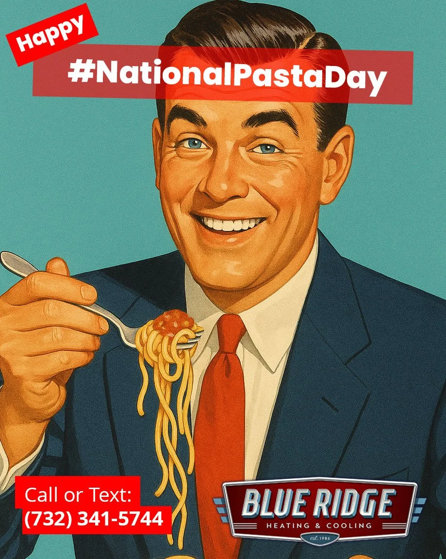 🍝 Happy #NationalPastaDay! Whether it&rsquo;s spaghetti or penne, your pasta&rsquo;s best when the kitchen&rsquo;s cool and comfy. Blueridge HVAC has your back. #HomeComfort #BlueRidgeHVAC