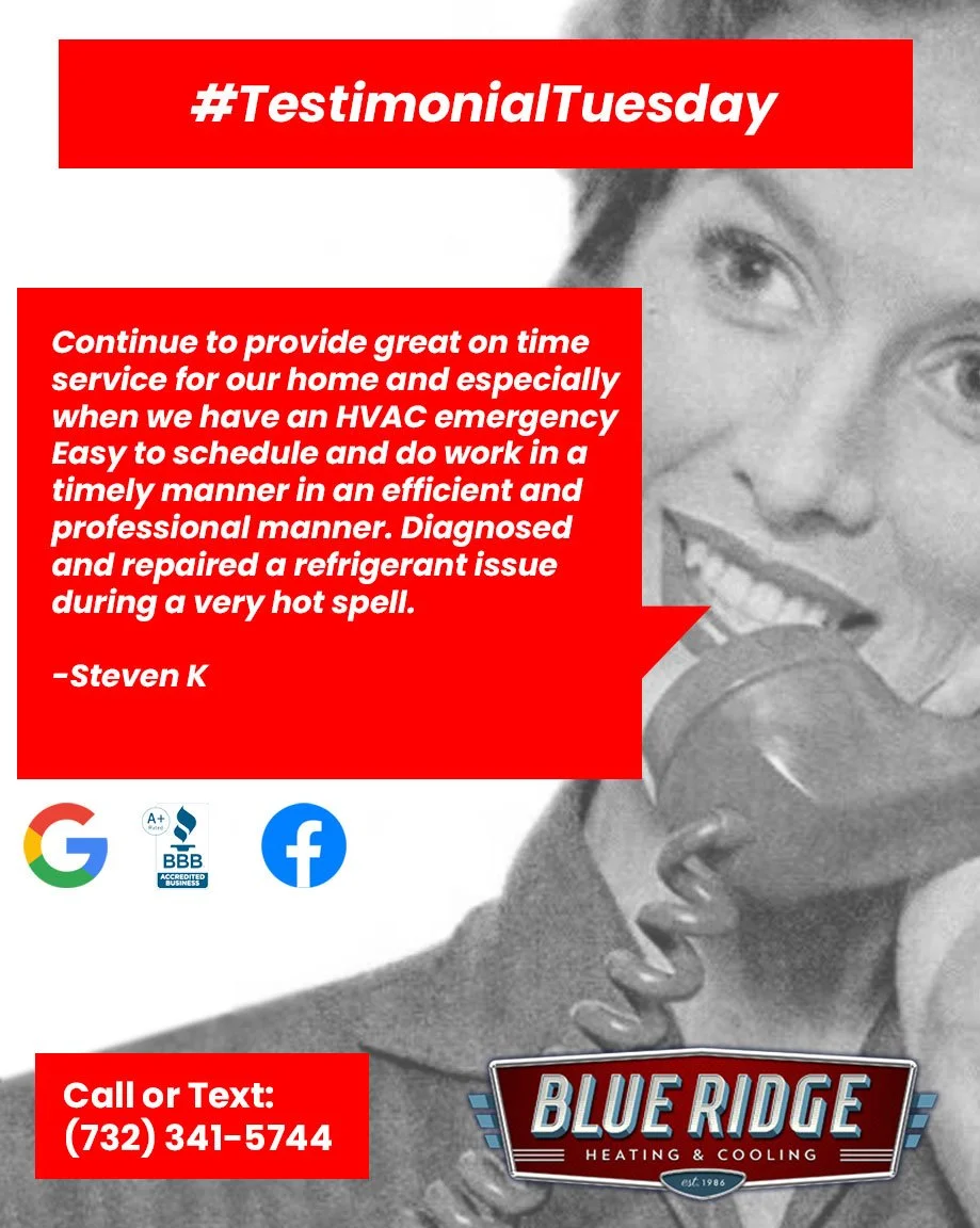 Big jobs, small jobs—your trust inspires us every time. 💬 Thank you for the amazing reviews on Google, Facebook & BBB! #CustomerLove #TestimonialTuesday #BlueRidgeHVAC