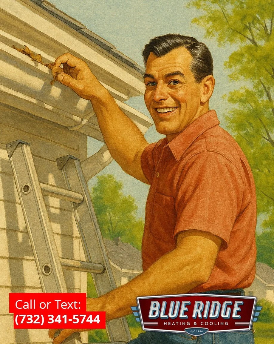 Storms and wind can sneak damage in—clean those gutters, check roof seals, and ensure your HVAC intake vents are clear. #BlueRidgeCares