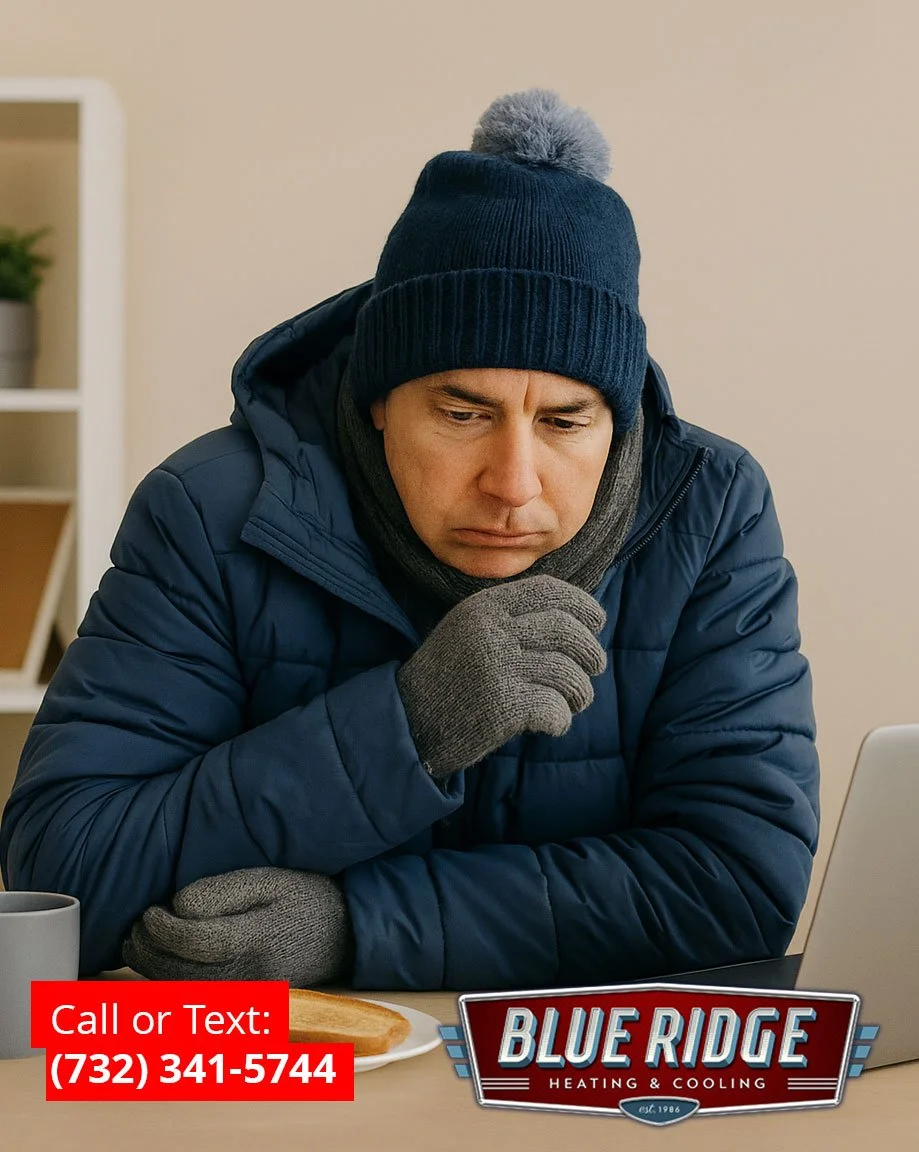 When your home office feels like the Arctic. 🥶 Time for a system check! #BlueRidgeCares #HomeComfort