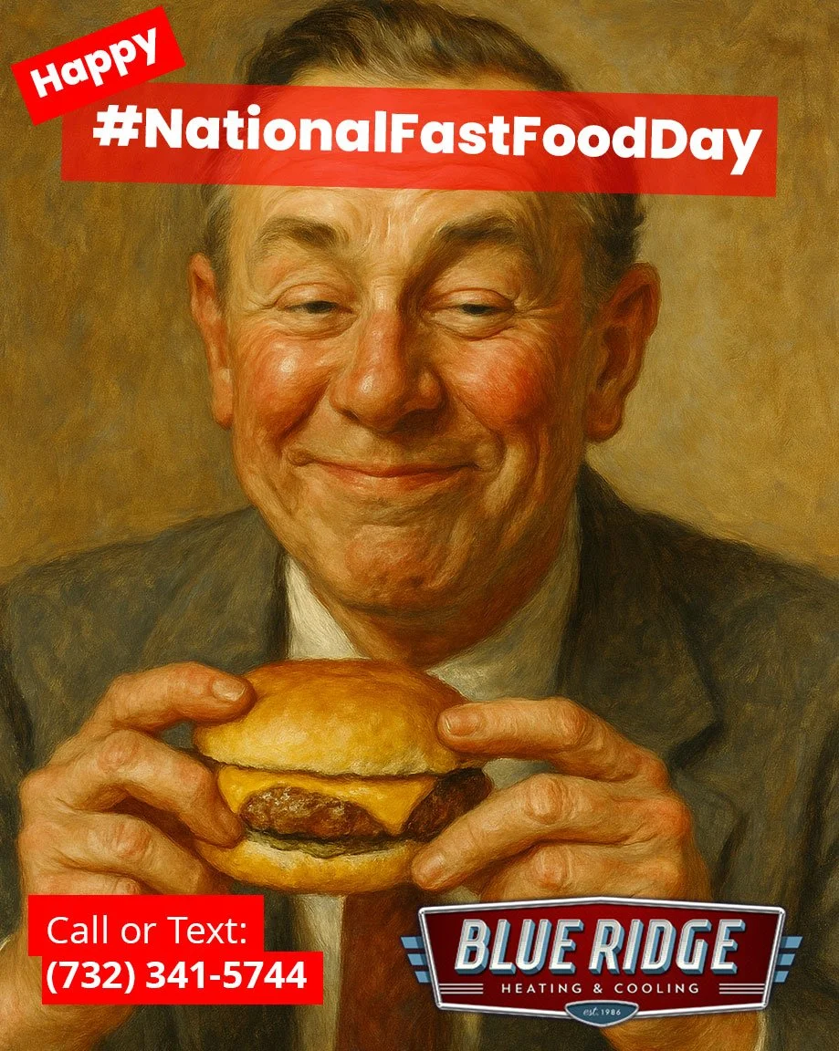 Celebrate #NationalFastFoodDay fast &ndash; your HVAC system doesn't need to be fast, just efficient and reliable. Call Blueridge. #HVACLife