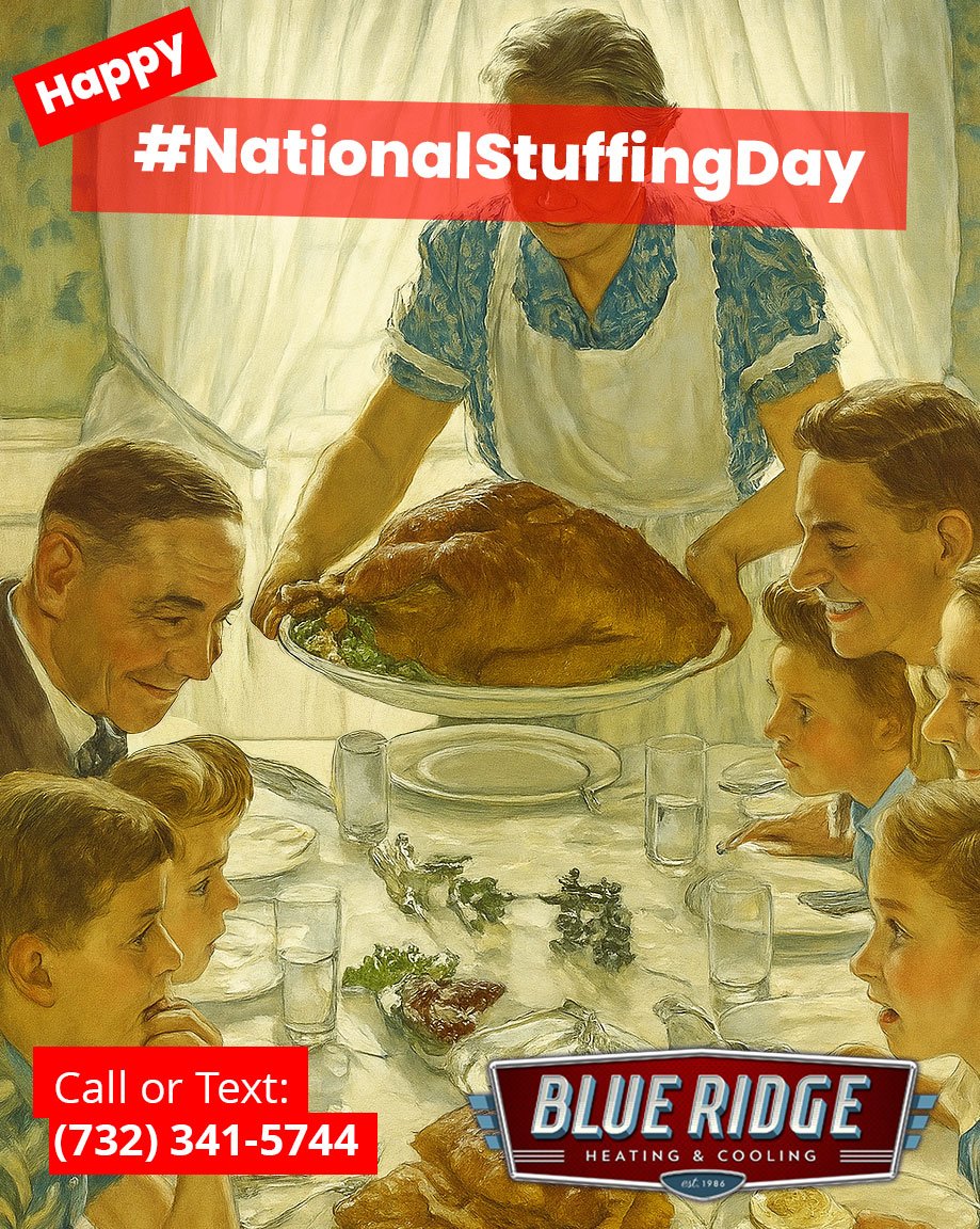 #NationalStuffingDay &ndash; the home-cooked kind and the comfort-kind. Make sure your HVAC is ready for the feast. #BlueRidgeHVAC