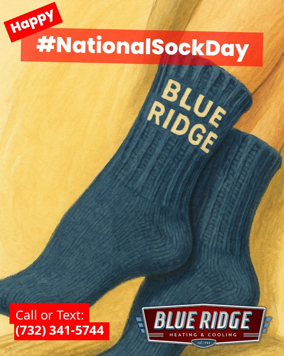Warm socks are great, warm homes are better. 🧦🔥
 If you&rsquo;re bundling up indoors&hellip; call Blueridge.
 #NationalSockDay #StayWarm #NJHeating #FurnaceCheck #BlueRidgeHVAC