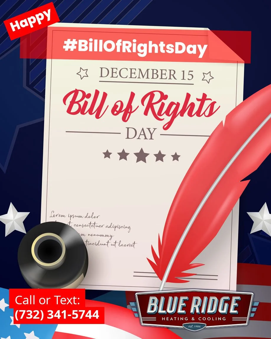 You have the right to remain cozy. 🔥 Blueridge can help with that.
 #BillOfRightsDay #HomeComfort #NJHeating #HVACCare #BlueRidgeHVAC