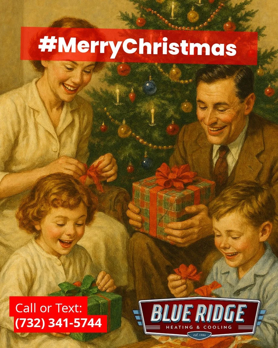 Merry Christmas from the Blueridge family to yours! 🎁🎄Thank you for trusting us to keep your homes warm.#MerryChristmas #HolidaySeason #NJHVAC #FamilyOwned #BlueRidgeHVAC