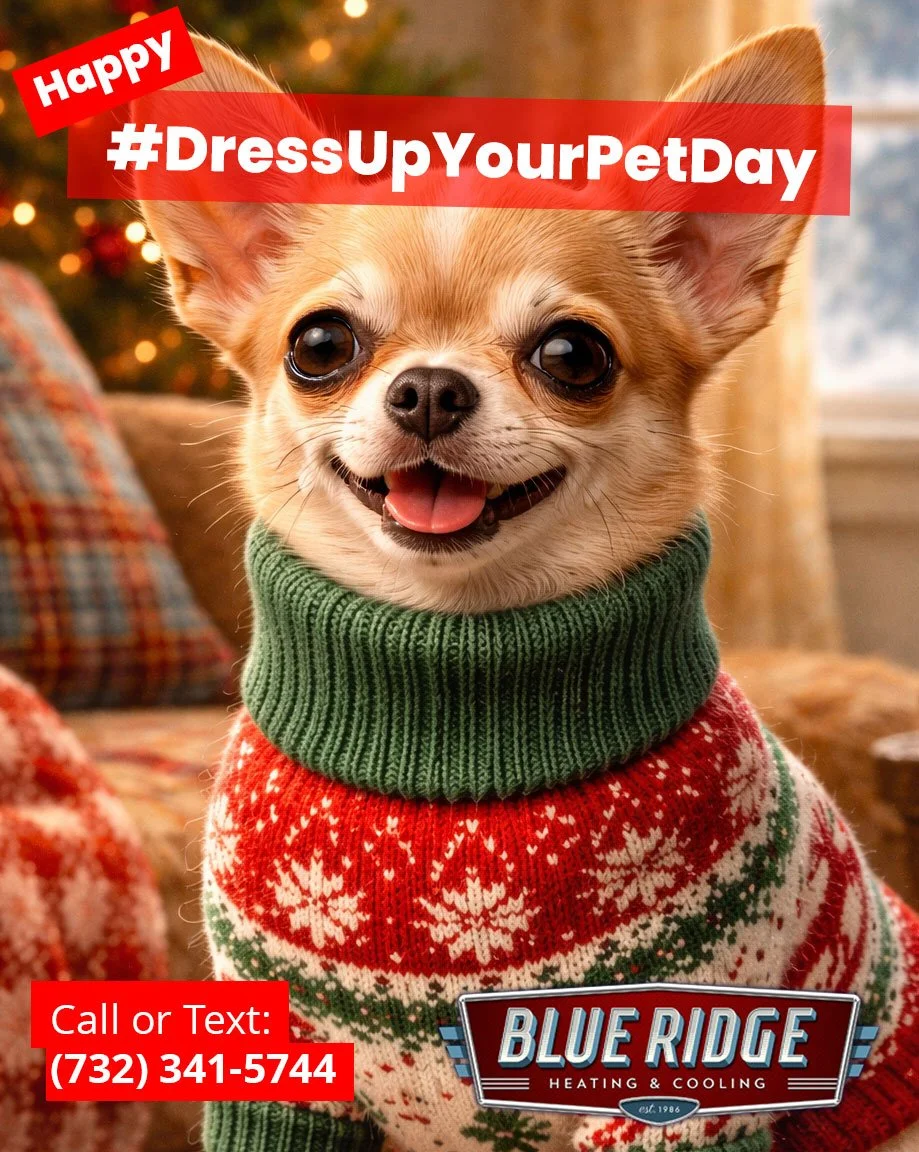 Even your pets appreciate a cozy, warm home during NJ winters. 🐶🐱
 #DressUpYourPetDay #PetFriendlyHomes #HVACComfort