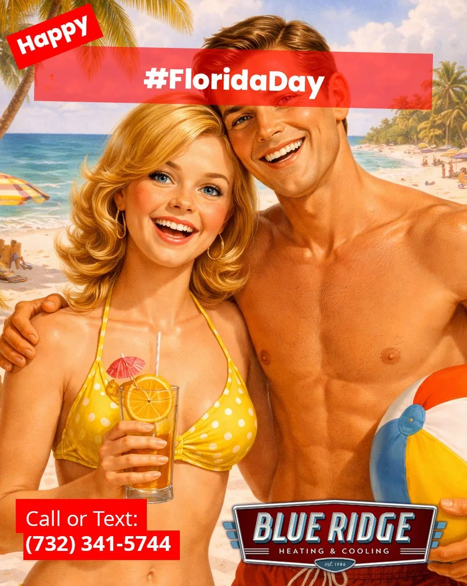 Can&rsquo;t bring Florida weather to NJ, but we can make your home feel warmer. ☀️
 #FloridaDay #WinterWarmth #NJHVAC