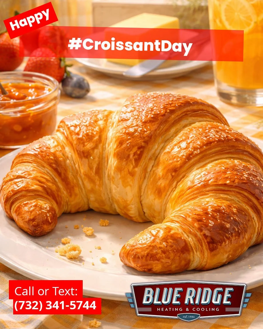 Cold mornings are better with flaky pastries and reliable heat. 🥐
 #CroissantDay #WinterMornings #NJHVAC