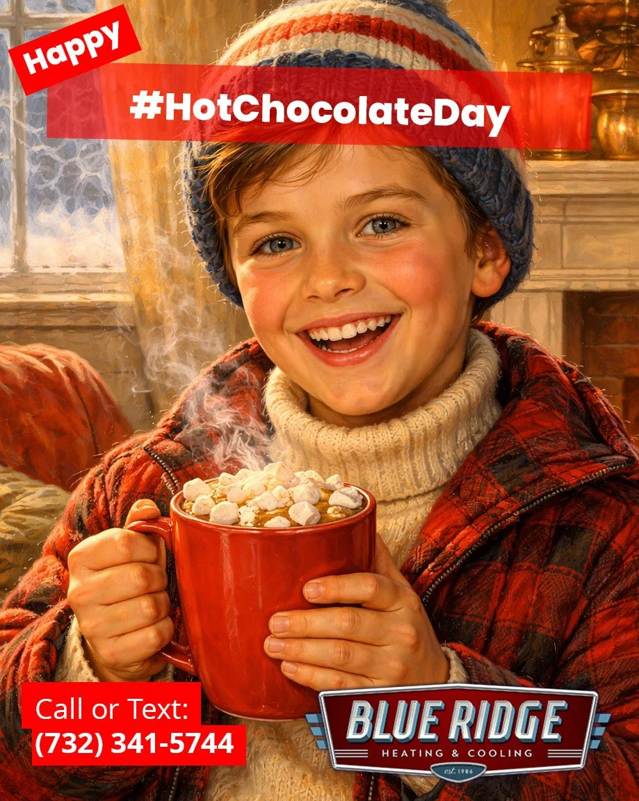 Sip, relax, and enjoy the warmth. We&rsquo;ll make sure your heat keeps flowing. ☕❄️
 #HotChocolateDay #WinterComfort #BlueRidgeHVAC