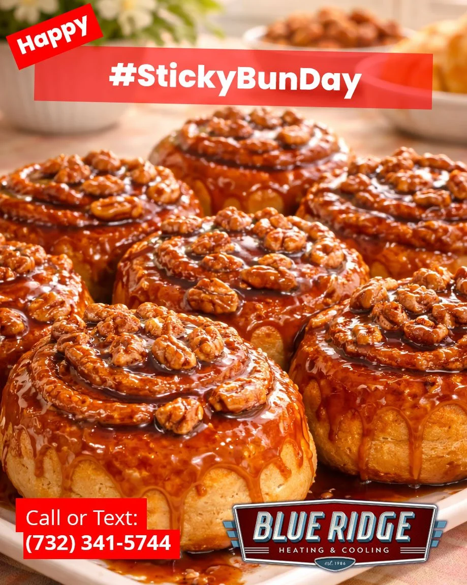 Indulgent treats + perfect indoor temps = winning Tuesday. 🍯 Thanks for choosing comfort with Blue Ridge! #StickyBunDay