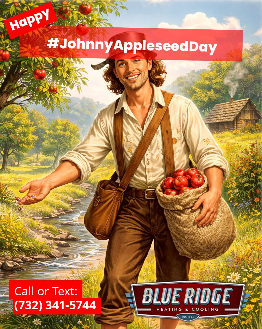 Like planting trees, maintaining your HVAC today helps you later. 🌳
 Plan ahead. Stay comfortable.
 #JohnnyAppleseedDay #HomeCare