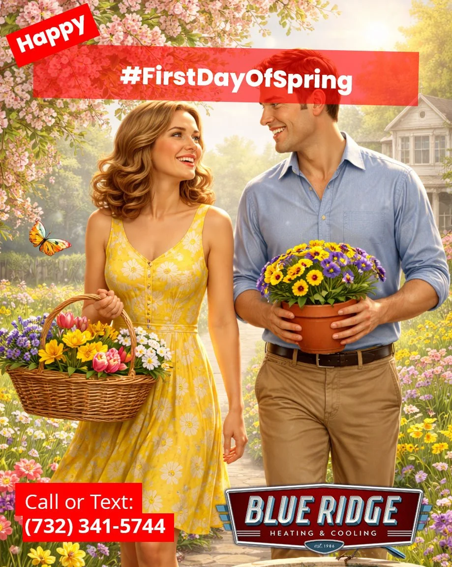 Spring is officially here, NJ! 🌷Time to switch from heat to cool mode. Book your AC tune-up with Blue Ridge today.
 #FirstDayOfSpring #SpringHVAC