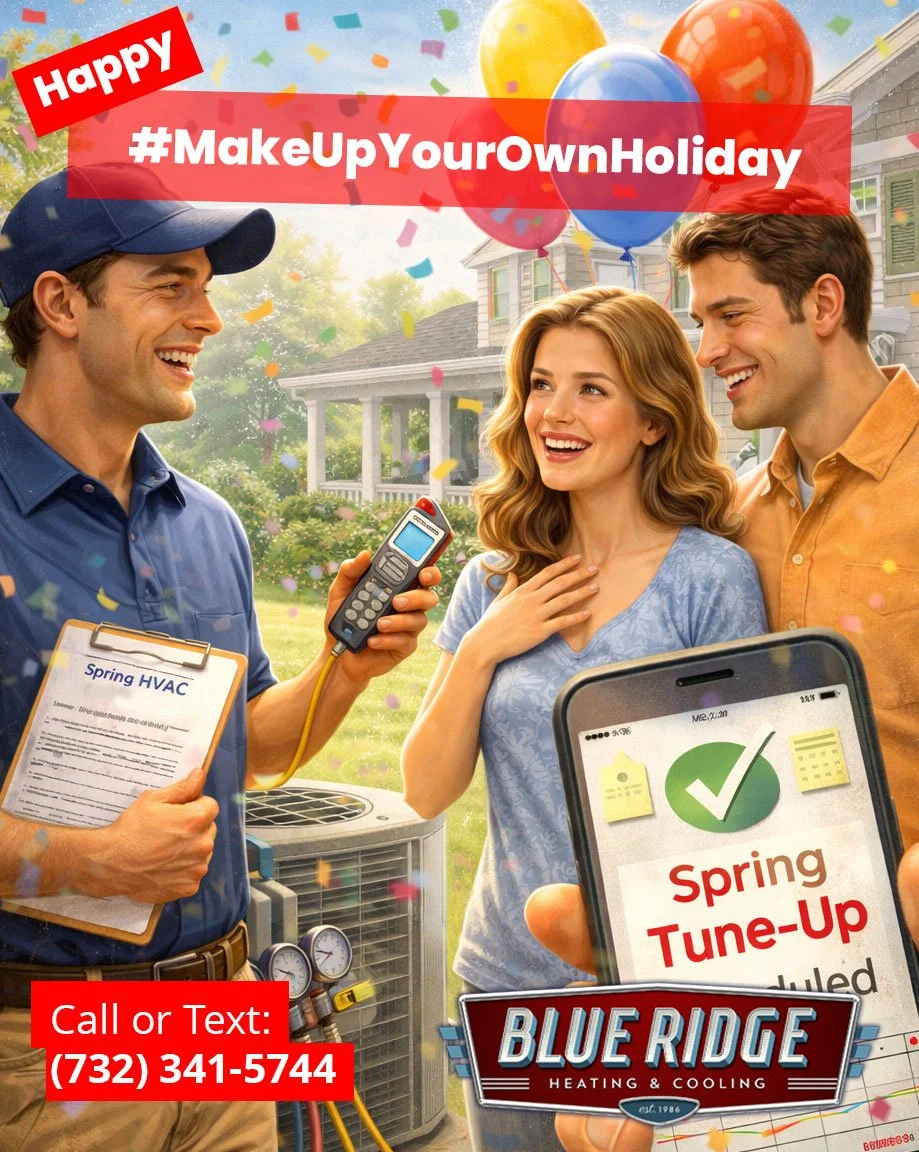 We&rsquo;re declaring it: &ldquo;Schedule Your Spring Tune-Up Day.&rdquo; 😄
 Call Blue Ridge and make it official. #MakeUpYourOwnHoliday #NJHVAC