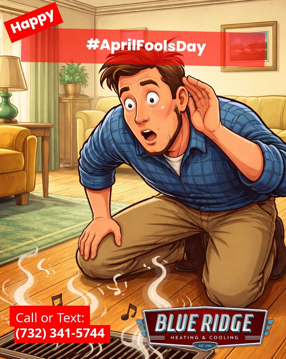 Don&rsquo;t get fooled by weird noises or weak airflow 😅 If your system&rsquo;s acting up, it&rsquo;s probably not a prank. We&rsquo;ve got you covered. #AprilFools #HVACProblems #BlueRidgeHVAC
